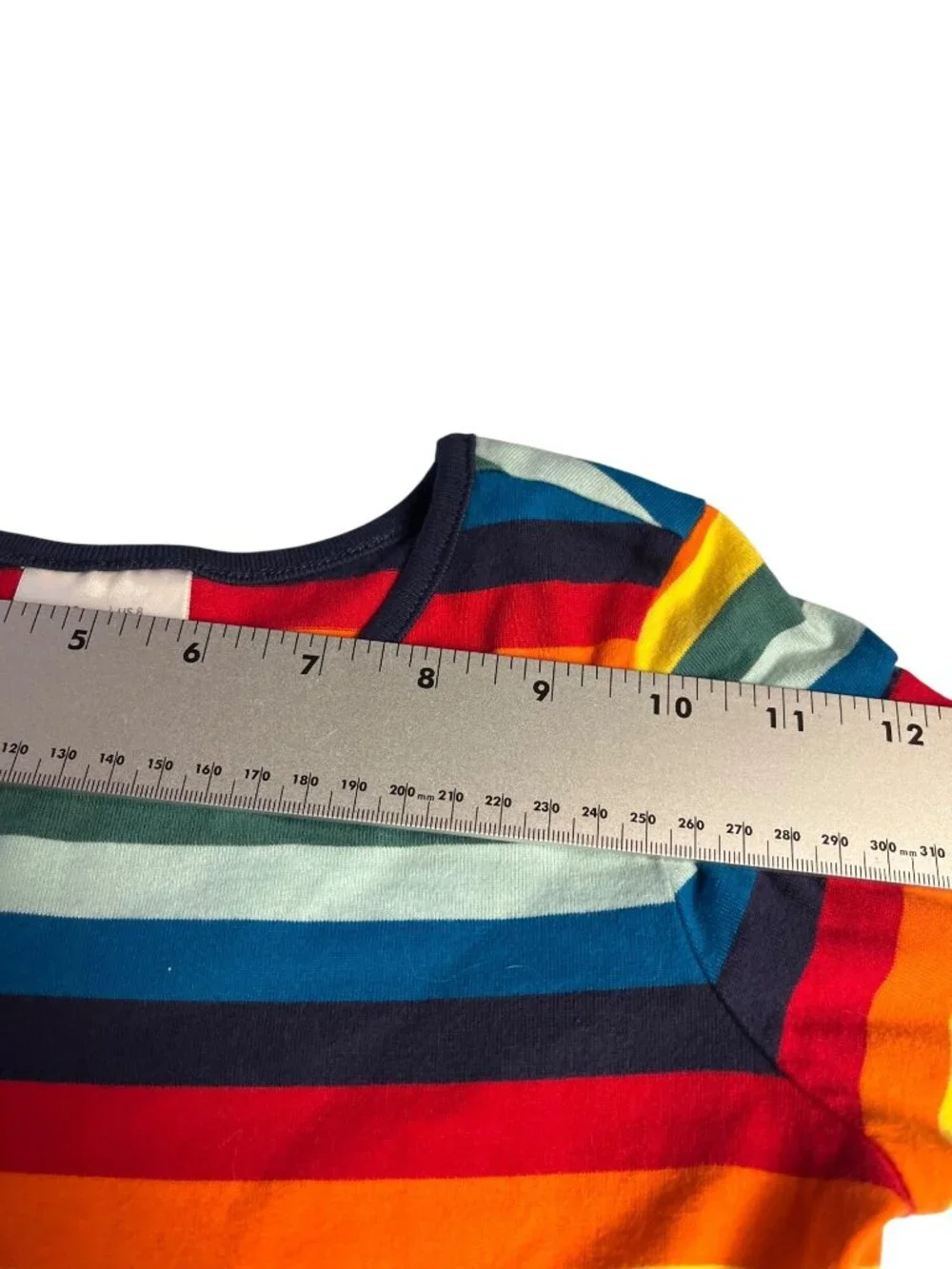 Hanna Andersson Striped Rainbow Tiered Dress Girls Cotton & Tulle Blend Size 8